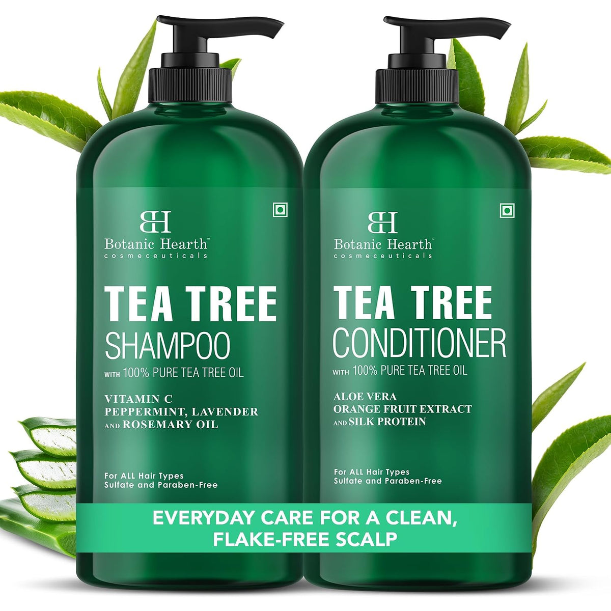 Botanic Hearth Tea Tree Shampoo And Conditioner Set - 16 Fl oz Each