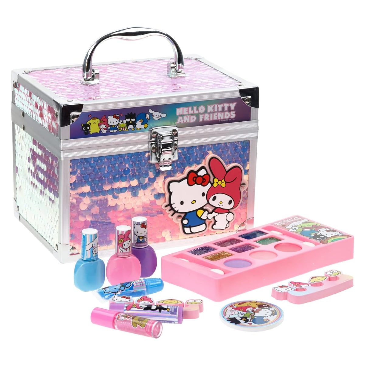 Hello Kitty Train Case Beauty Set with Washable Makeup, Ages 3+