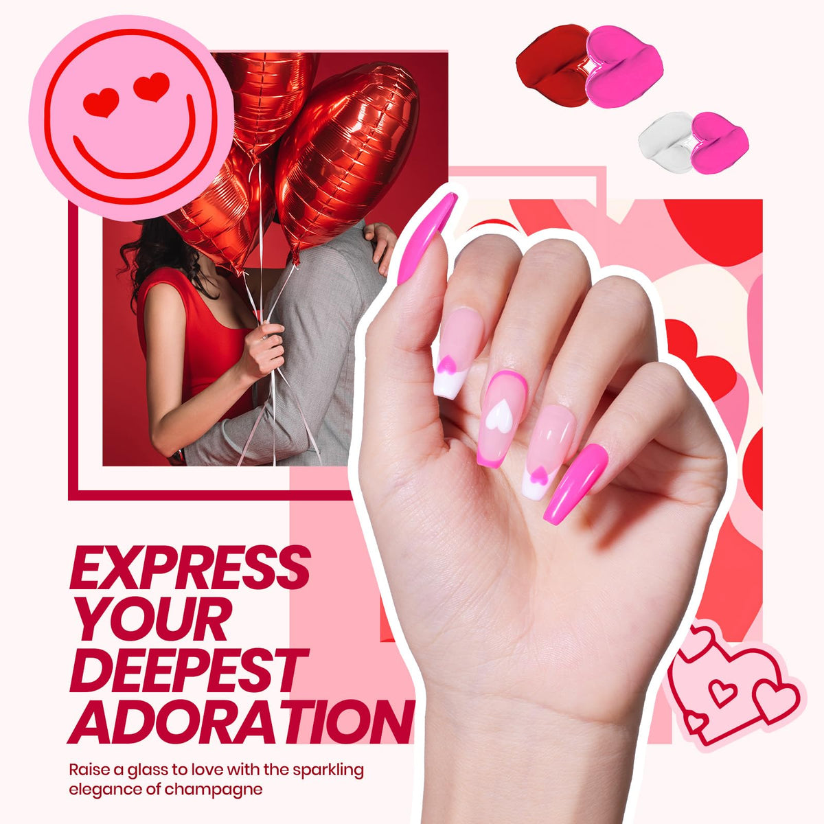Beetles Gel Nail Polish Set, 63 PCS 55 Colors Gel Polish Kit with Base Coat