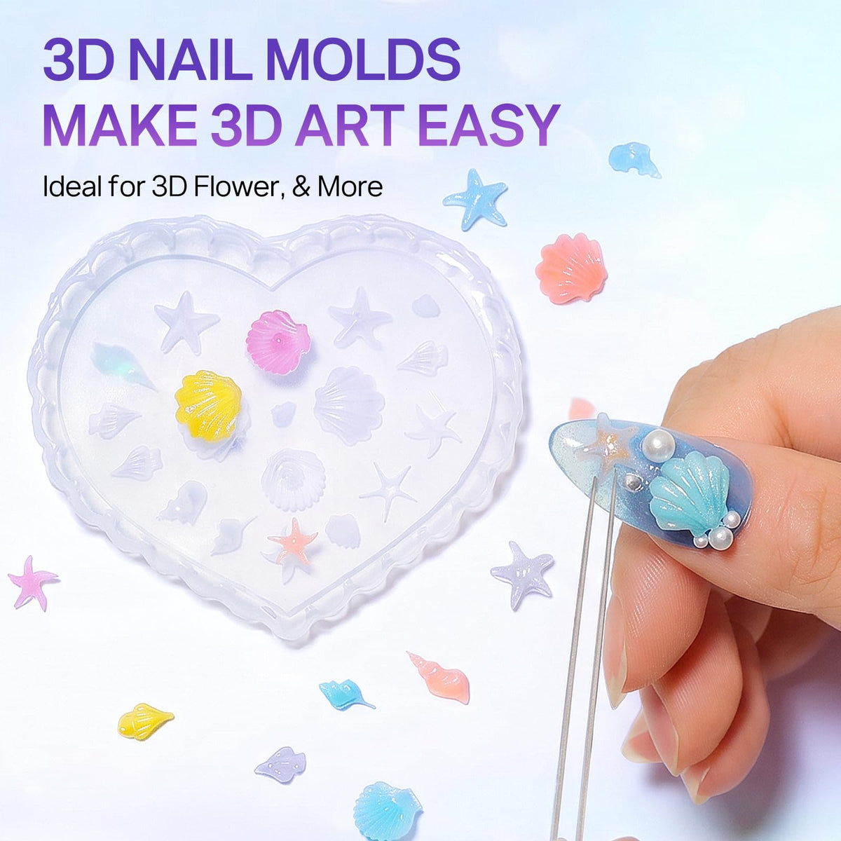 MIZHSE 3D Nail Scupting Gel for Nail Art, 6PCS Neon Colors Non-sticky