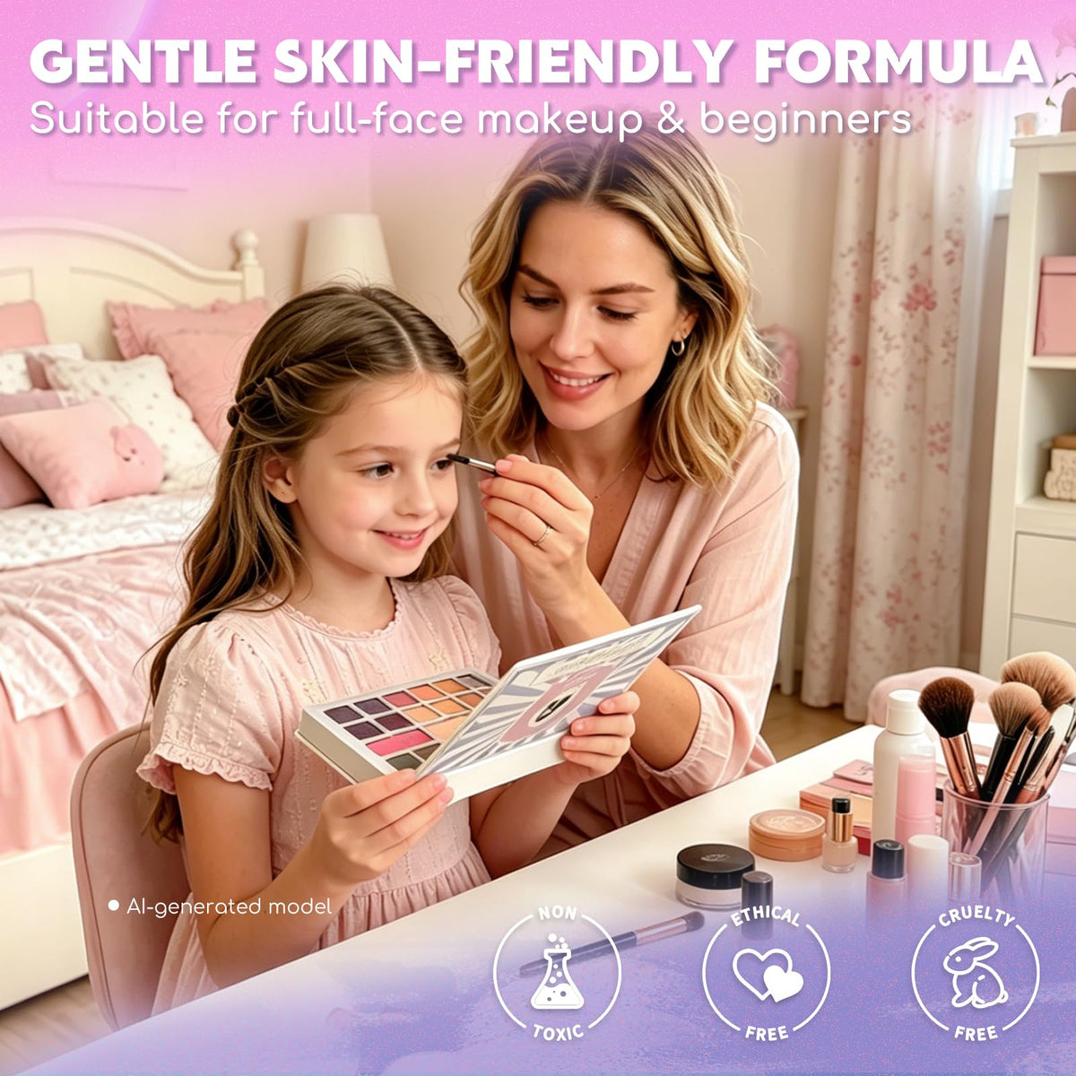 Color Nymph Makeup Kit for Teens Girls Beginners Travel Make up Set Green
