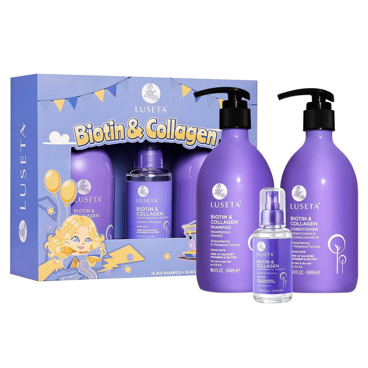 Luseta Biotin Shampoo and Conditioner Set, Thickening for Thinning Hair