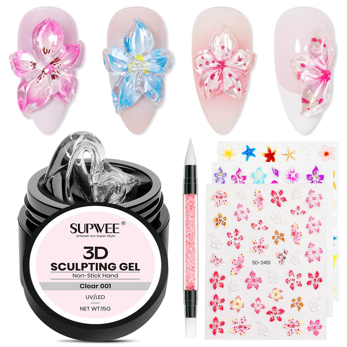 3D Gel for Nail Art, Clear 3d Sculpting Gel for Nail Art