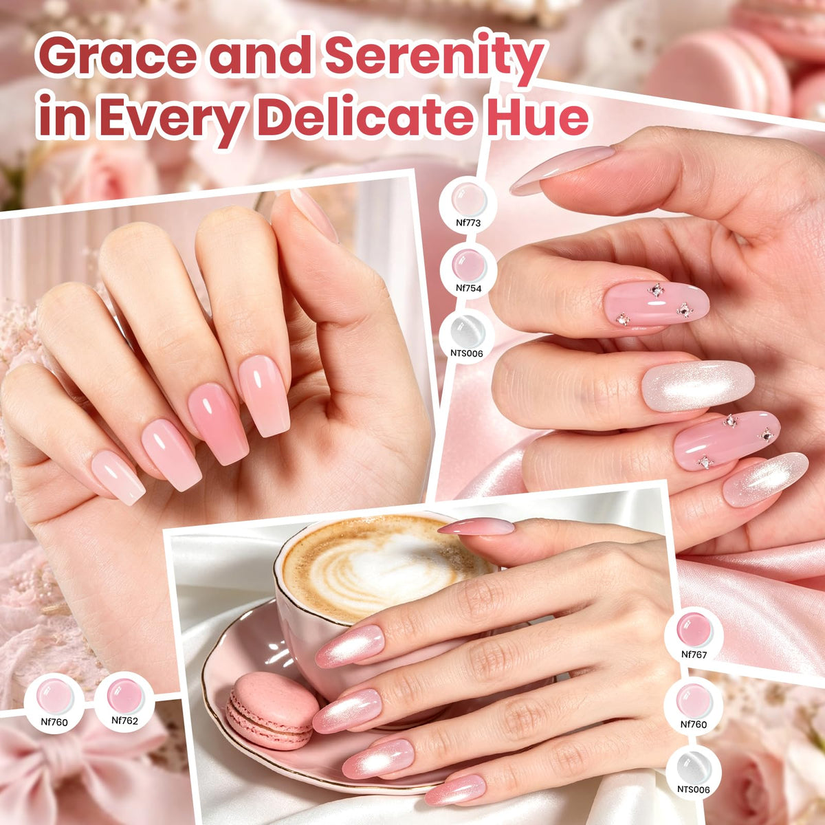 Beetles Fall Gel Nail Polish Set, 23Pcs Brown Burgundy Red Nude Pink