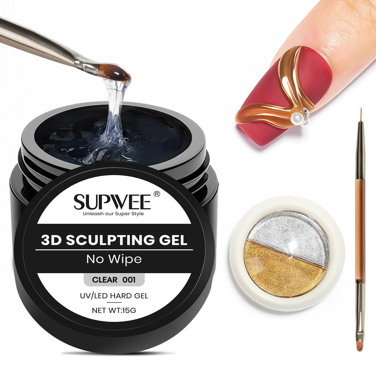 3D Gel for Nail Art, Clear 3d Sculpting Gel for Nail Art
