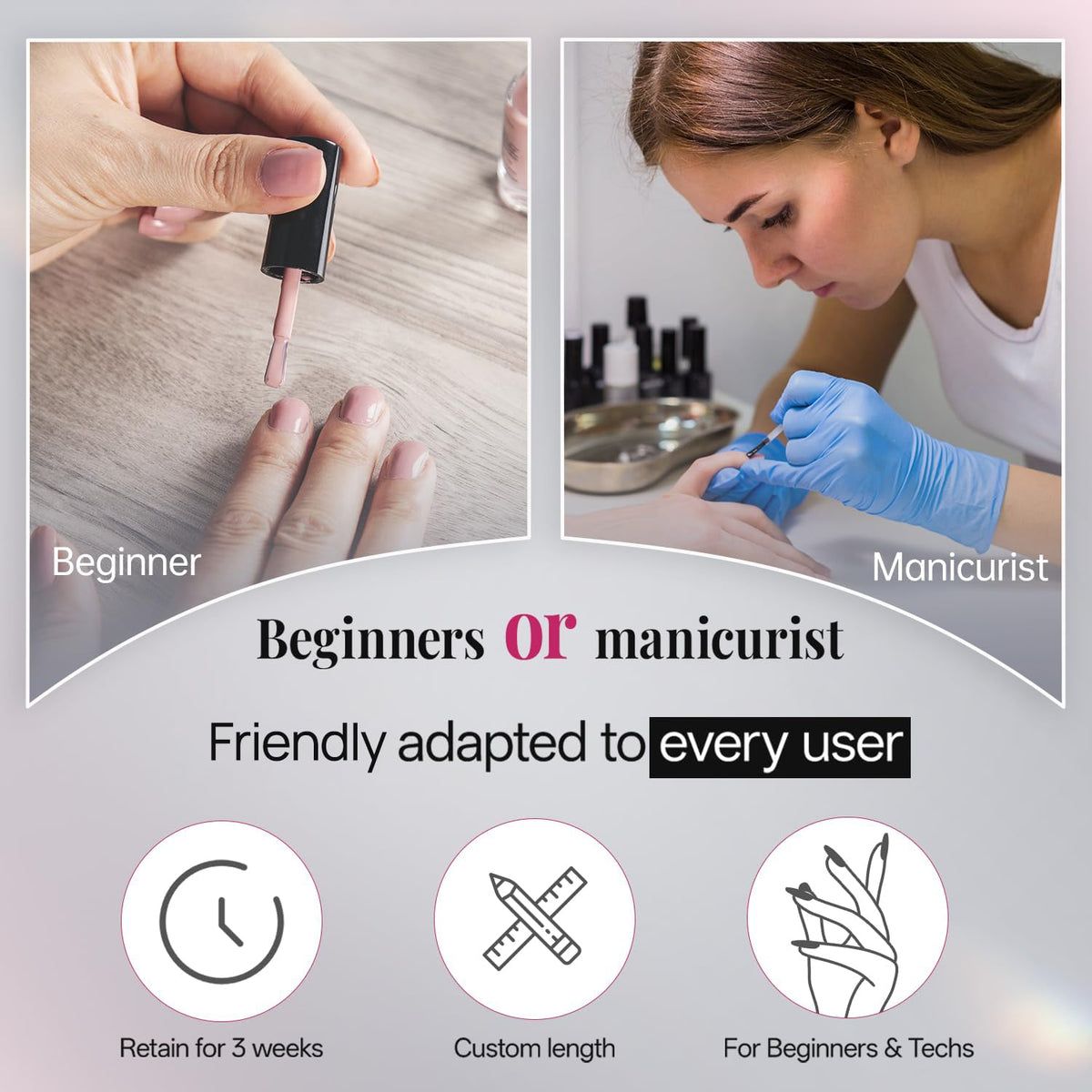 krofaue Extra Long Stiletto Nail Tips - False Clear Nais