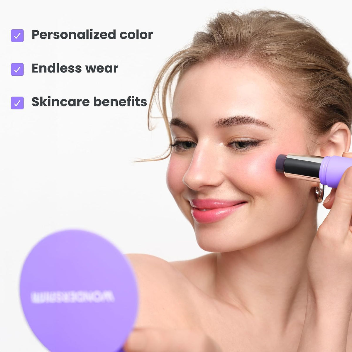 Wonderskin Cream Blush Stick pH-Activated - pHlush Stick, Blush for Cheeks