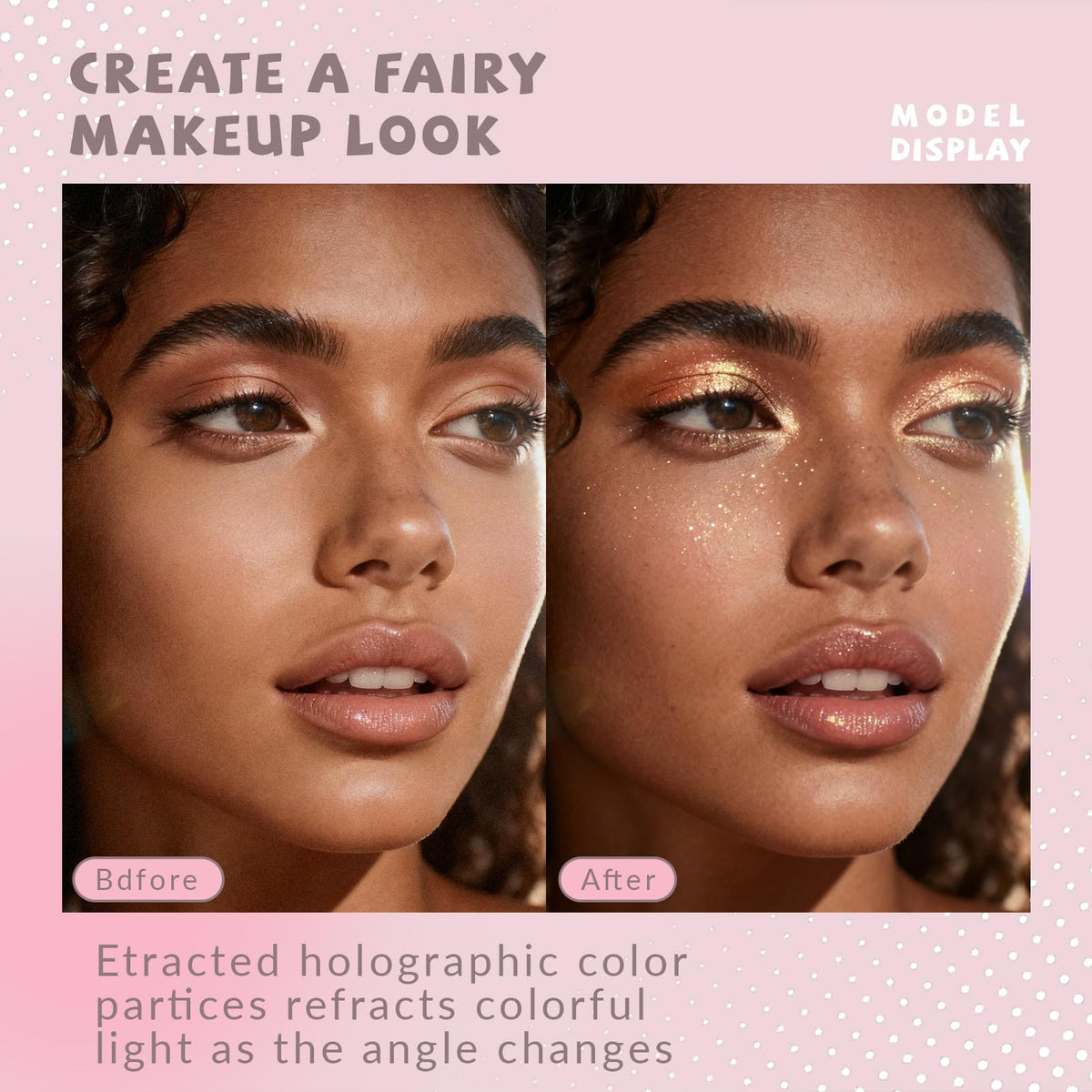 HOSAILY Holographic Duochrome Blue Glitter Eyeshadow, Color Shift Metallic Shimmer Eyeshadow Palette, Chameleon Sparkle Inner Corner Eye Highlighter, Iridescent Eye Shadow Palette Fairy Makeup#04