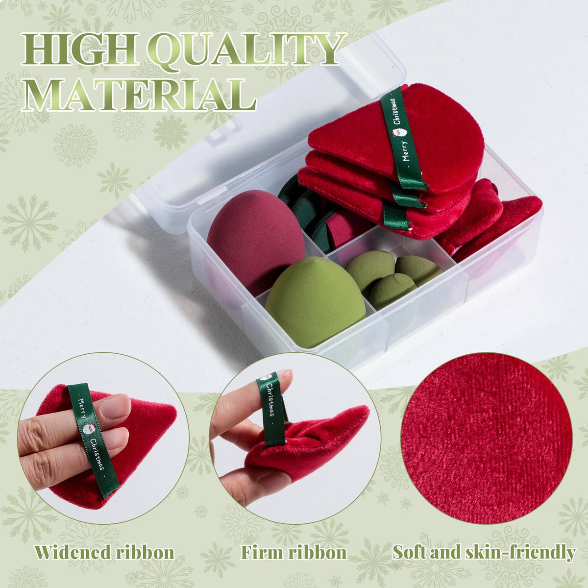 Makeup Sponge Set BS-MALL Triangle Puff 14PCS Non-Latex Beauty Blender Sponges with Travel Case, Soft Makeup Puff for Foundation, Concealer, Cream & Powder, Face & Eye Blending for Sensitive Skin