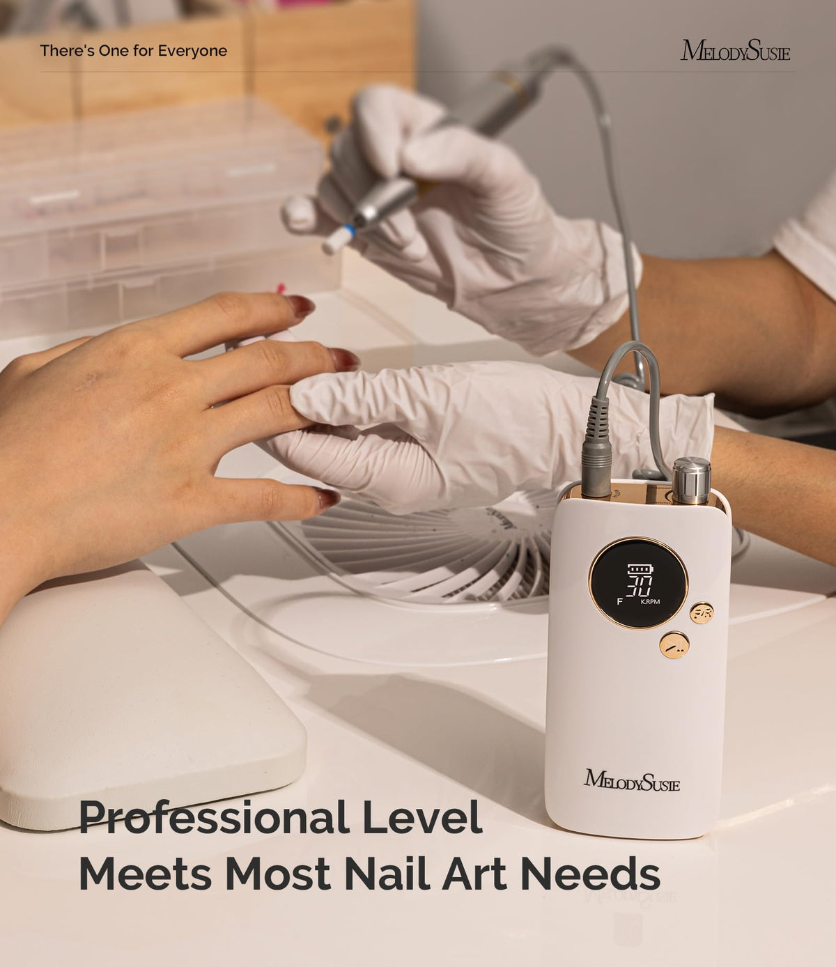 MelodySusie Clip-On SC320F Rechargeable Nail Drill 30,000 RPM for Beginners