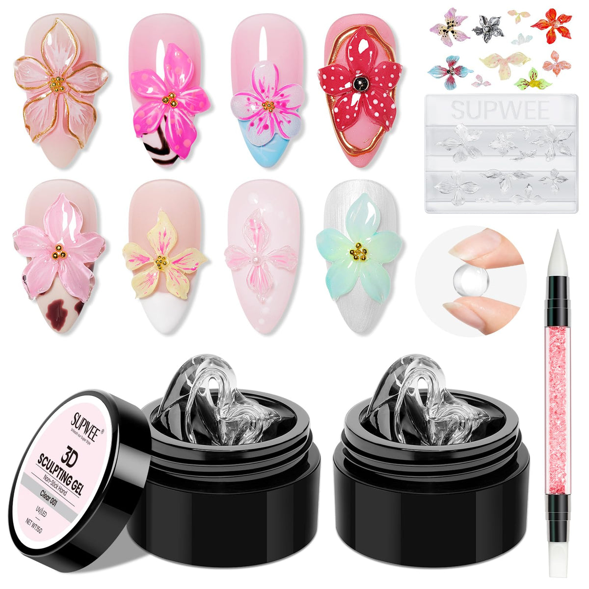 3D Gel for Nail Art, Clear 3d Sculpting Gel for Nail Art