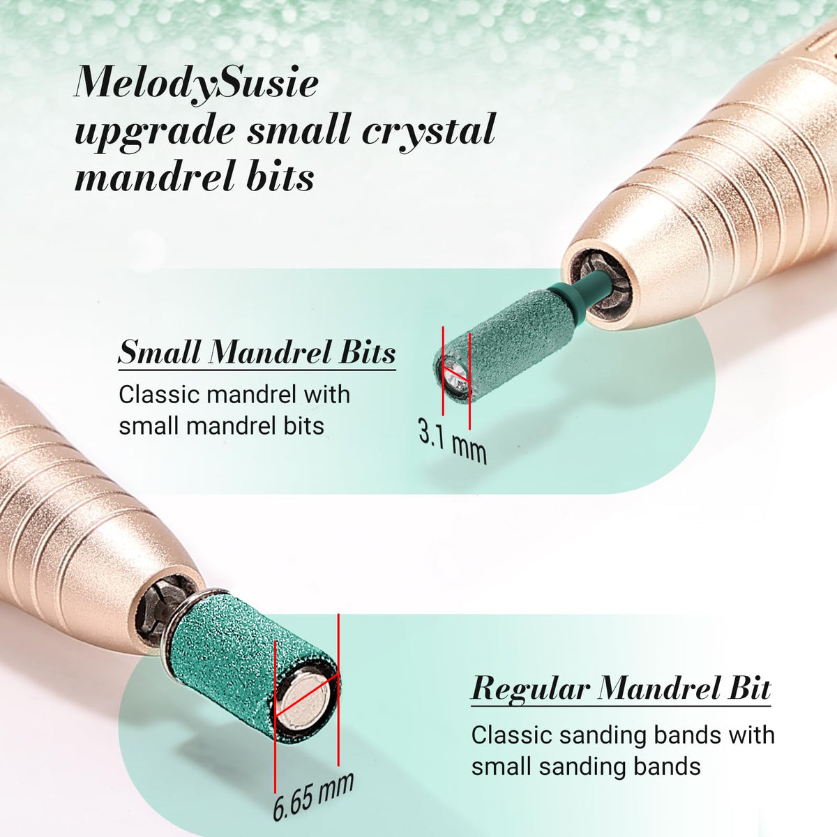 MelodySusie 120 Pcs Nail Drill Bits Small Sanding Bands for 3.1mm Mandrel Bit, 180 Fine Grit Nail File for Acrylic Nails Gel Manicures and Pedicure, Pink (Only Sanding Bands)