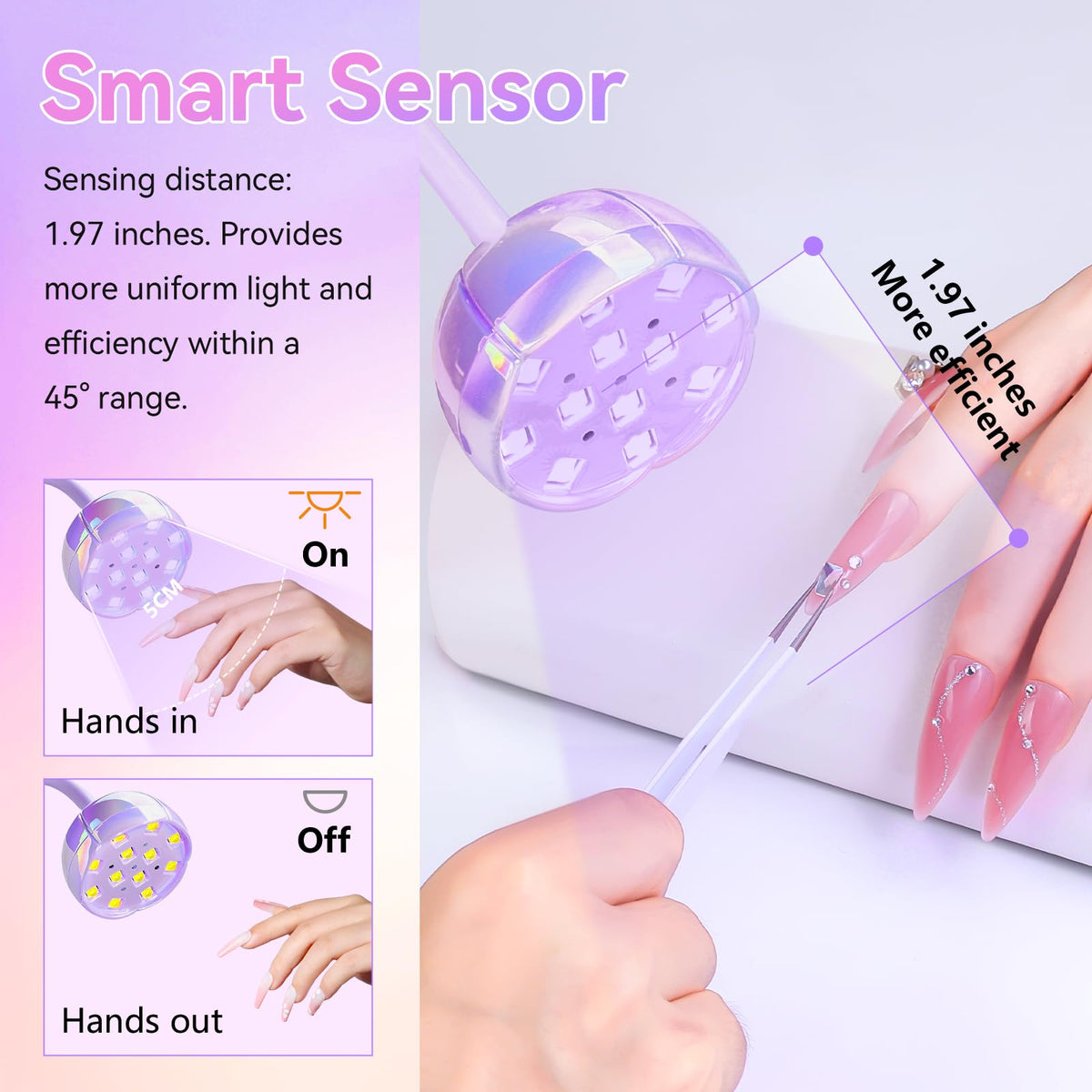 Makartt Cordless Gooseneck UV Nail Lamp for Gel-X Nails, Home DIY Use