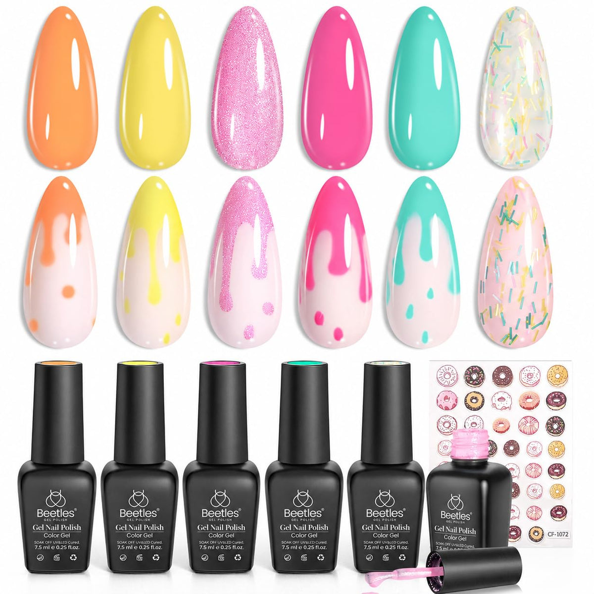 beetles Gel Polish Whispers of Love Jelly Gel Nail Polish Set, 6 Colors