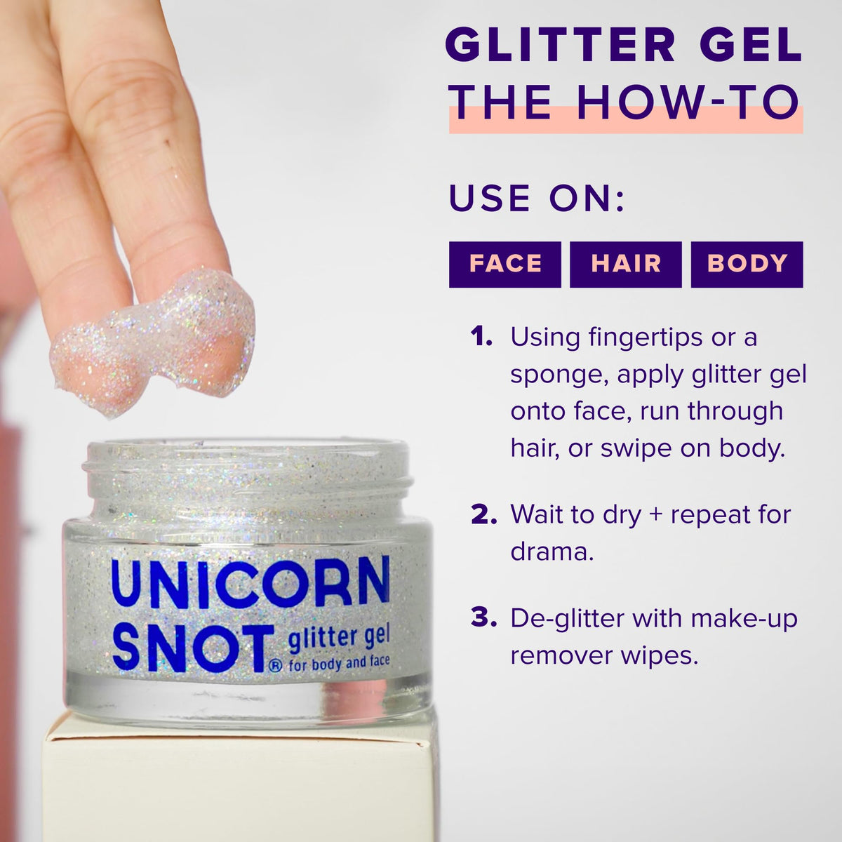 UNICORN SNOT Holographic Face Glitter & Body Glitter Gel | Hair Glitter, Vegan & Cruelty Free, 1.7 oz Pink Glitter (Flamingo)