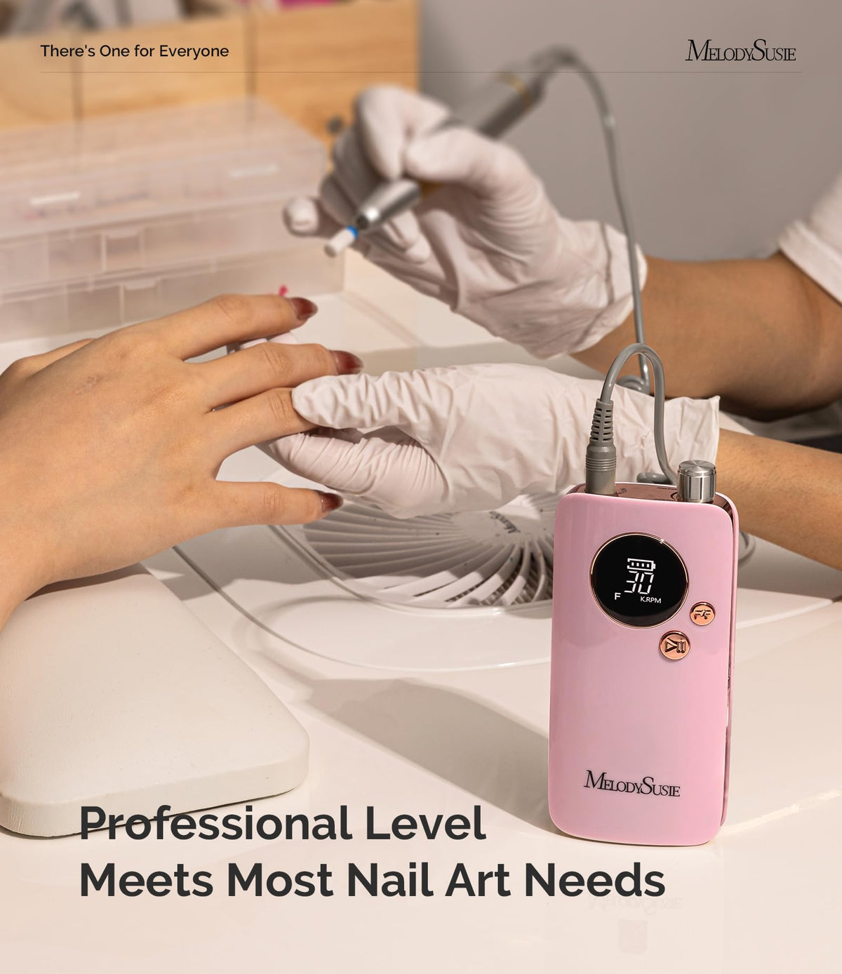 MelodySusie Clip-On SC320F Rechargeable Nail Drill 30,000 RPM for Beginners