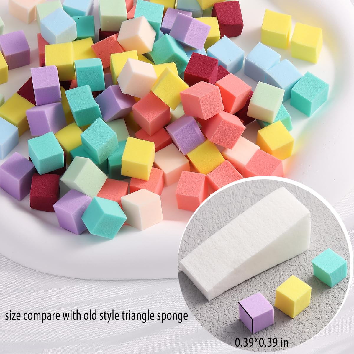 Fcozpjk 100Pcs Soft Nail Sponges for Ombre & 6Pcs Wedge Sponges Aura Nails