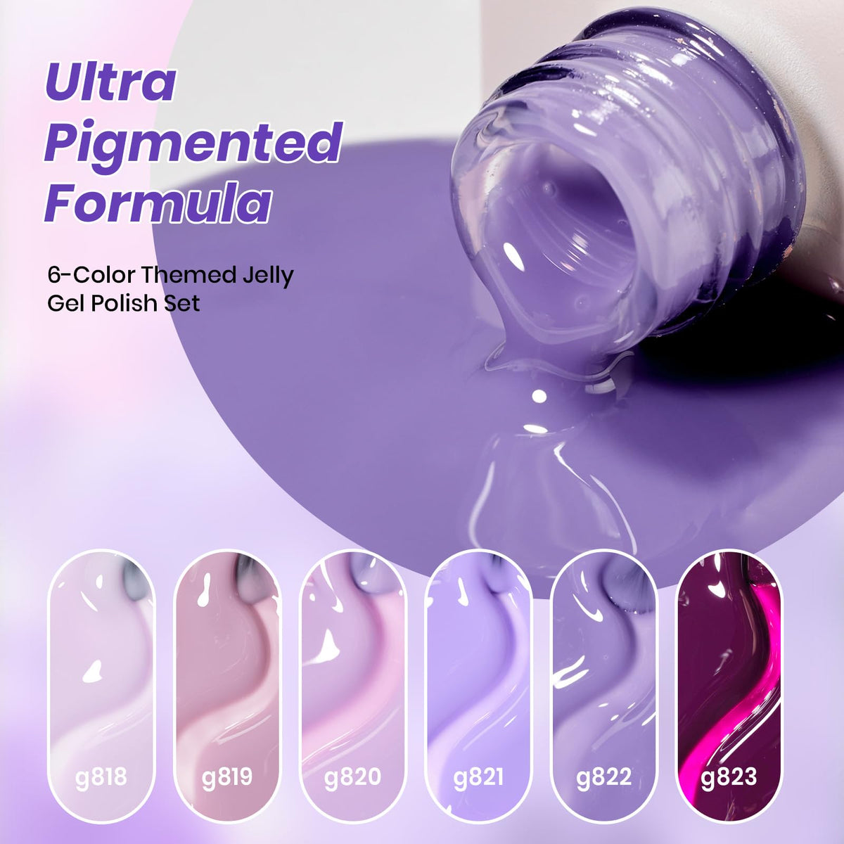 beetles Gel Polish Whispers of Love Jelly Gel Nail Polish Set, 6 Colors