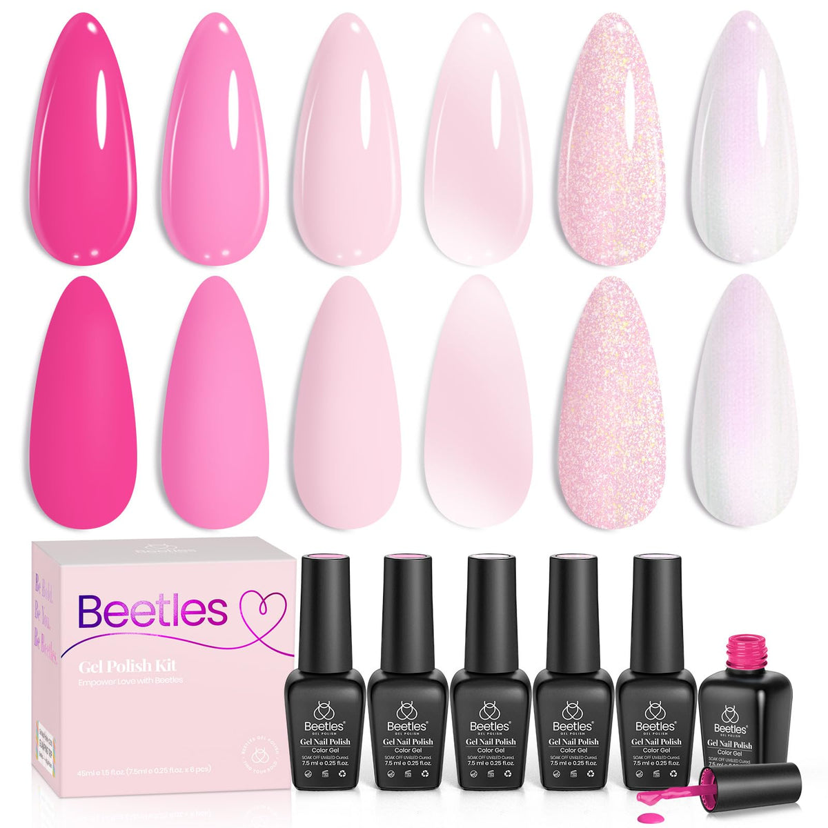 beetles Gel Polish Whispers of Love Jelly Gel Nail Polish Set, 6 Colors