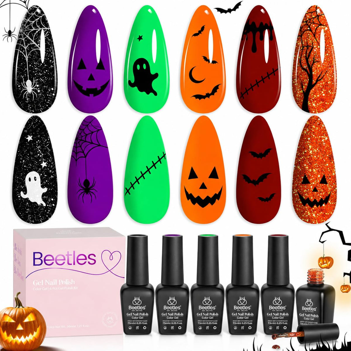 beetles Gel Polish Whispers of Love Jelly Gel Nail Polish Set, 6 Colors