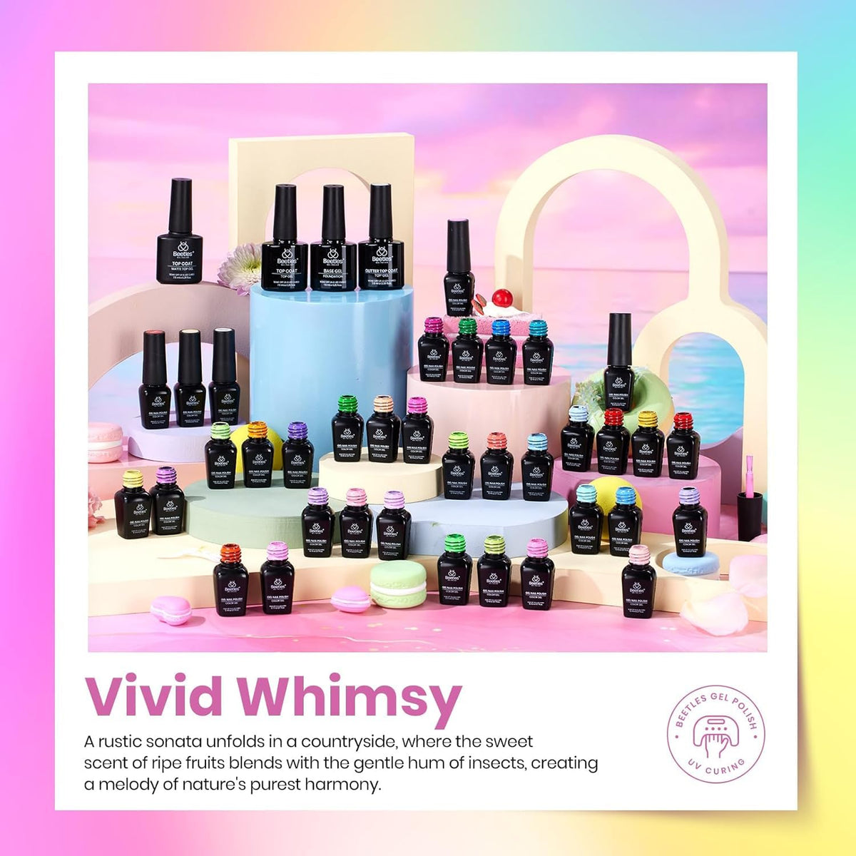 Beetles Fall Gel Nail Polish Set, 20 Colors Orange Yellow Brown