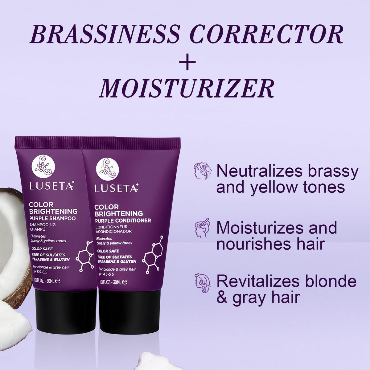 Luseta Rosemary Mint Shampoo and Conditioner Set for Hair Strengthening