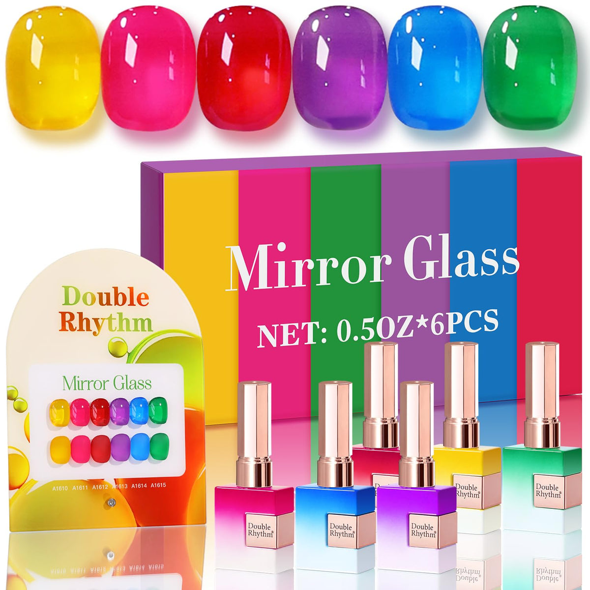 Double Rhythm 6 Pcs 15 ML Gel Polish Set Same Color Same Bottle Soak Off Gel Polish Kit Nail Art Manicure Salon DIY at Home for Women (Dark Light Brown Orange Maroon-T6-6)