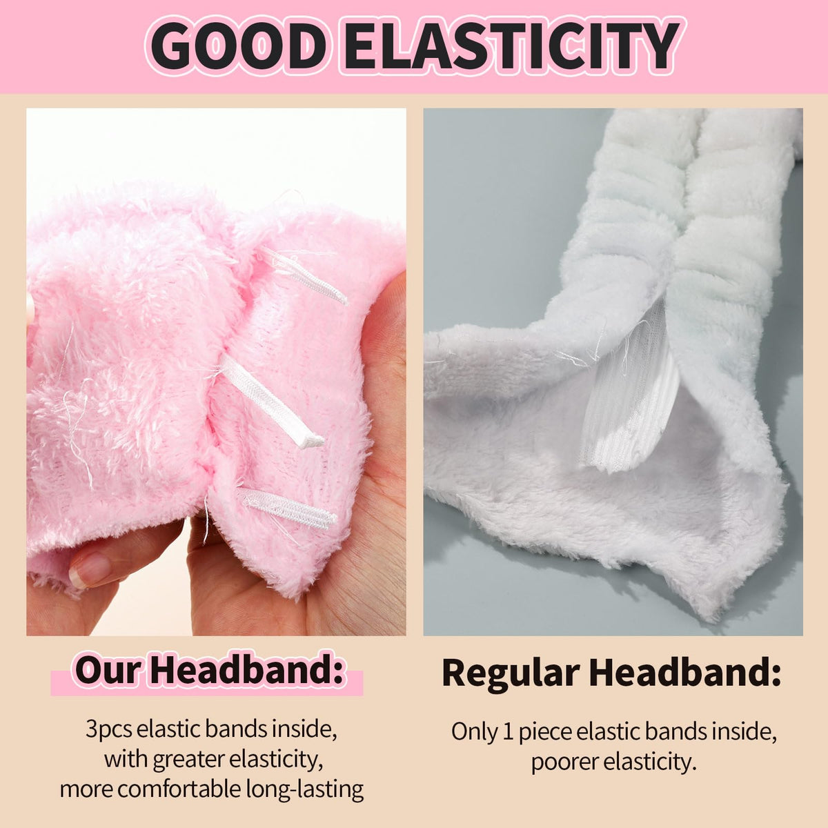 LEOBRO Spa Headband, 6pcs Makeup Headbands and Hair Scrunchies, Bow Skin Care Headband for Washing Face for Teen Girls Women, Easter Basket Valentines Christmas Gift for Girls, Black & White & Gray
