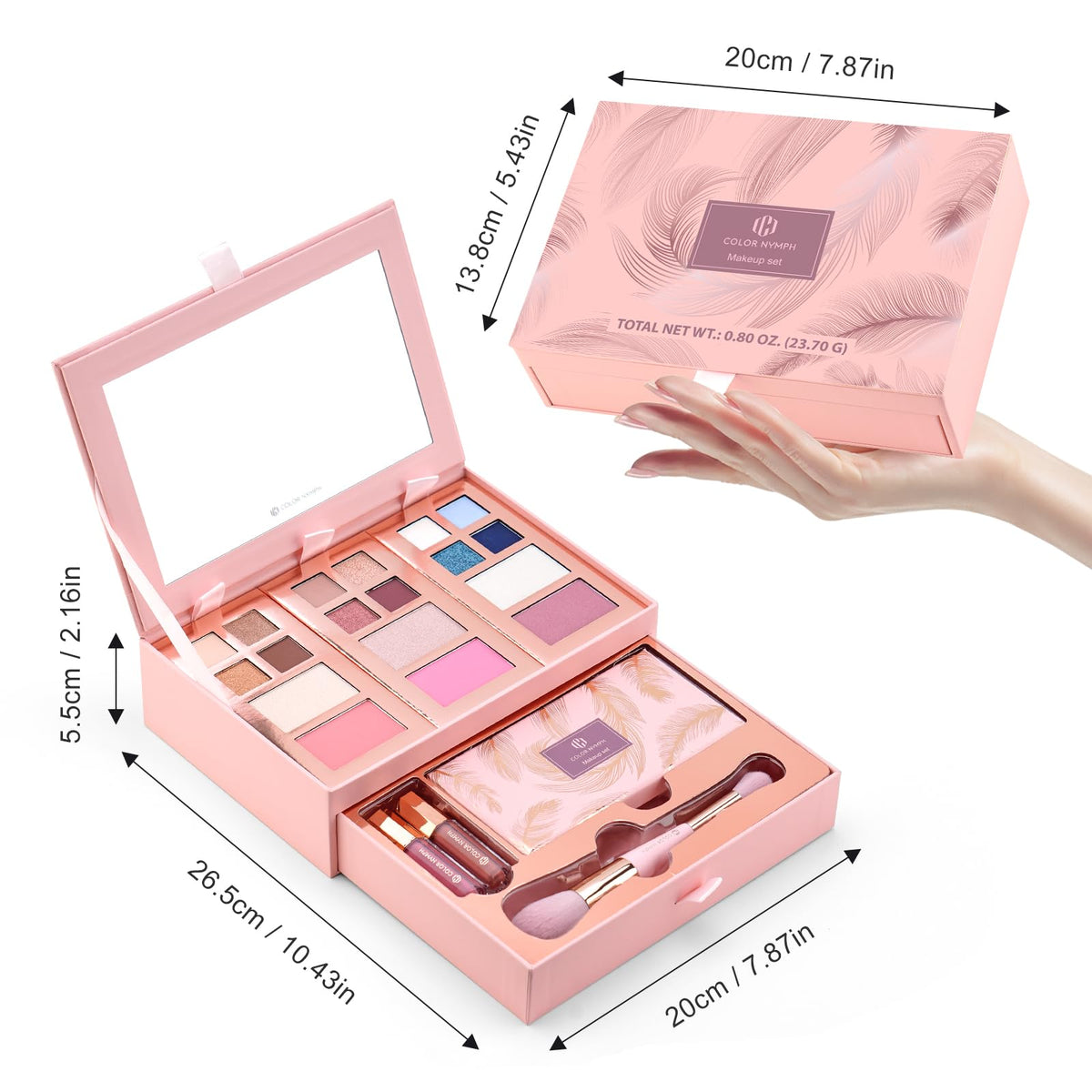 Color Nymph Makeup Kit for Teens Girls Beginners Travel Make up Set Green