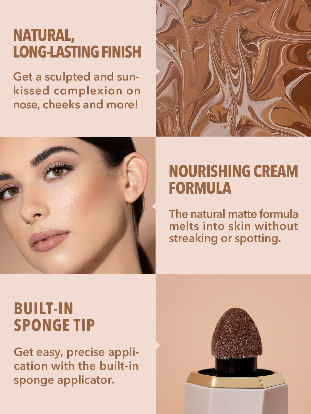 SHEGLAM Sun Sculpt Cool Toned Liquid Contour Stick Long Lasting Cream Bronzer Makeup - 01 Soft Tan