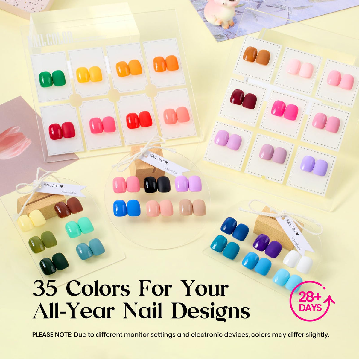Beetles Gel Nail Polish Set, 63 PCS 55 Colors Gel Polish Kit with Base Coat
