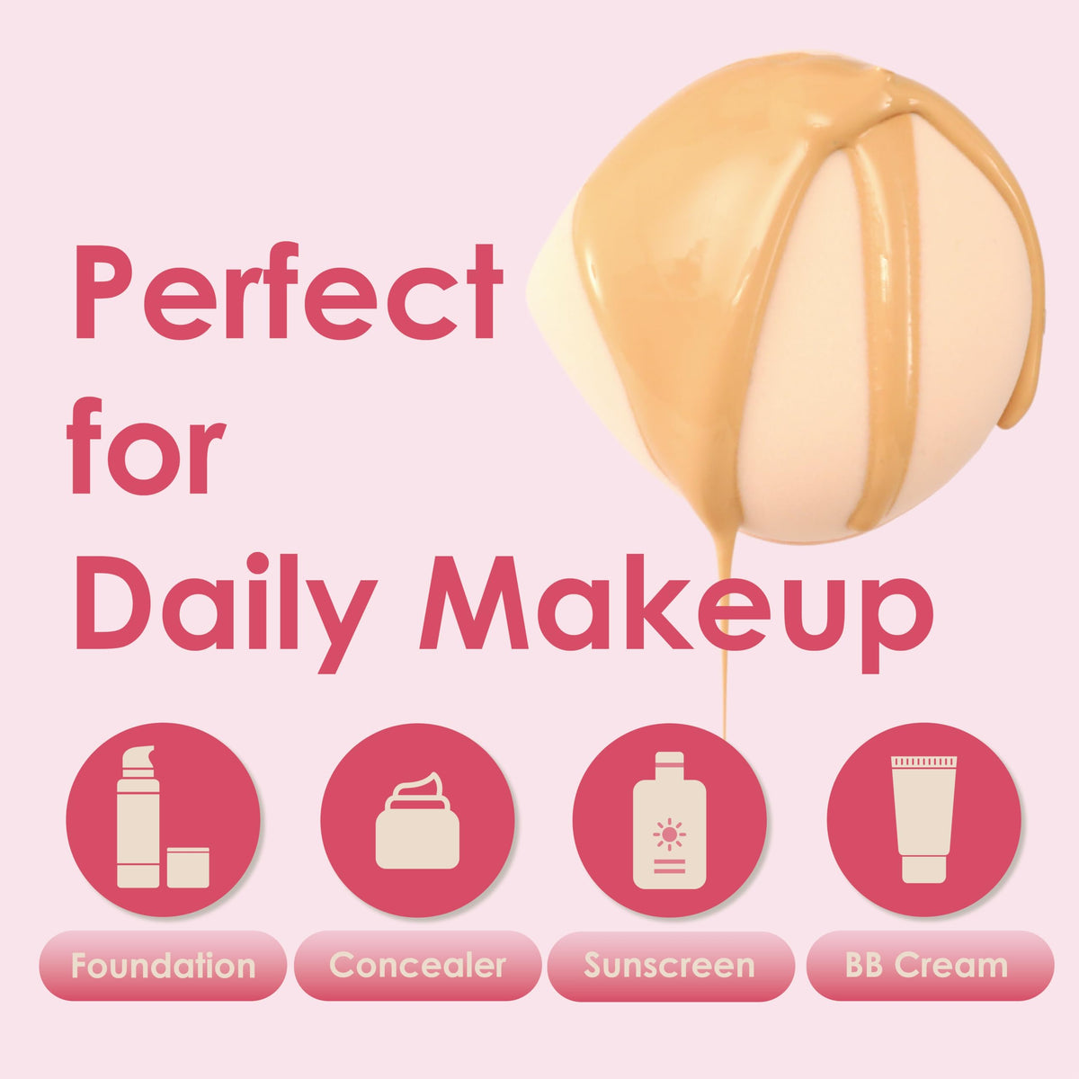 COOL-ANGLE Makeup Blender Sponges, Latex-Free, 5Pcs Medium Green