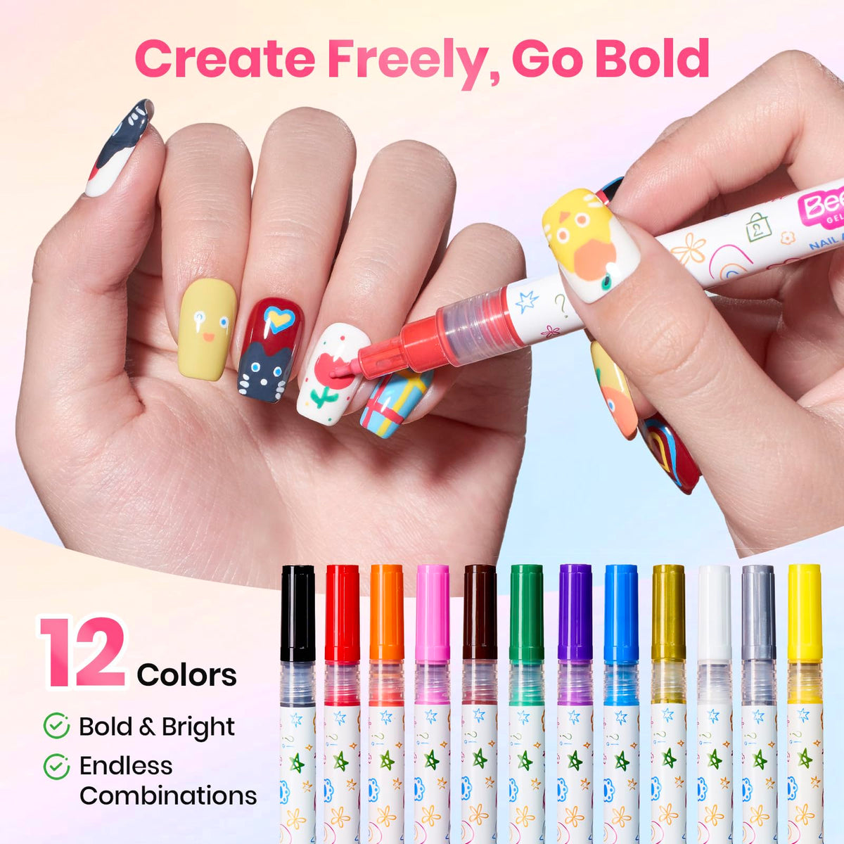 Beetles Fall Gel Nail Polish Set, 20 Colors Orange Yellow Brown