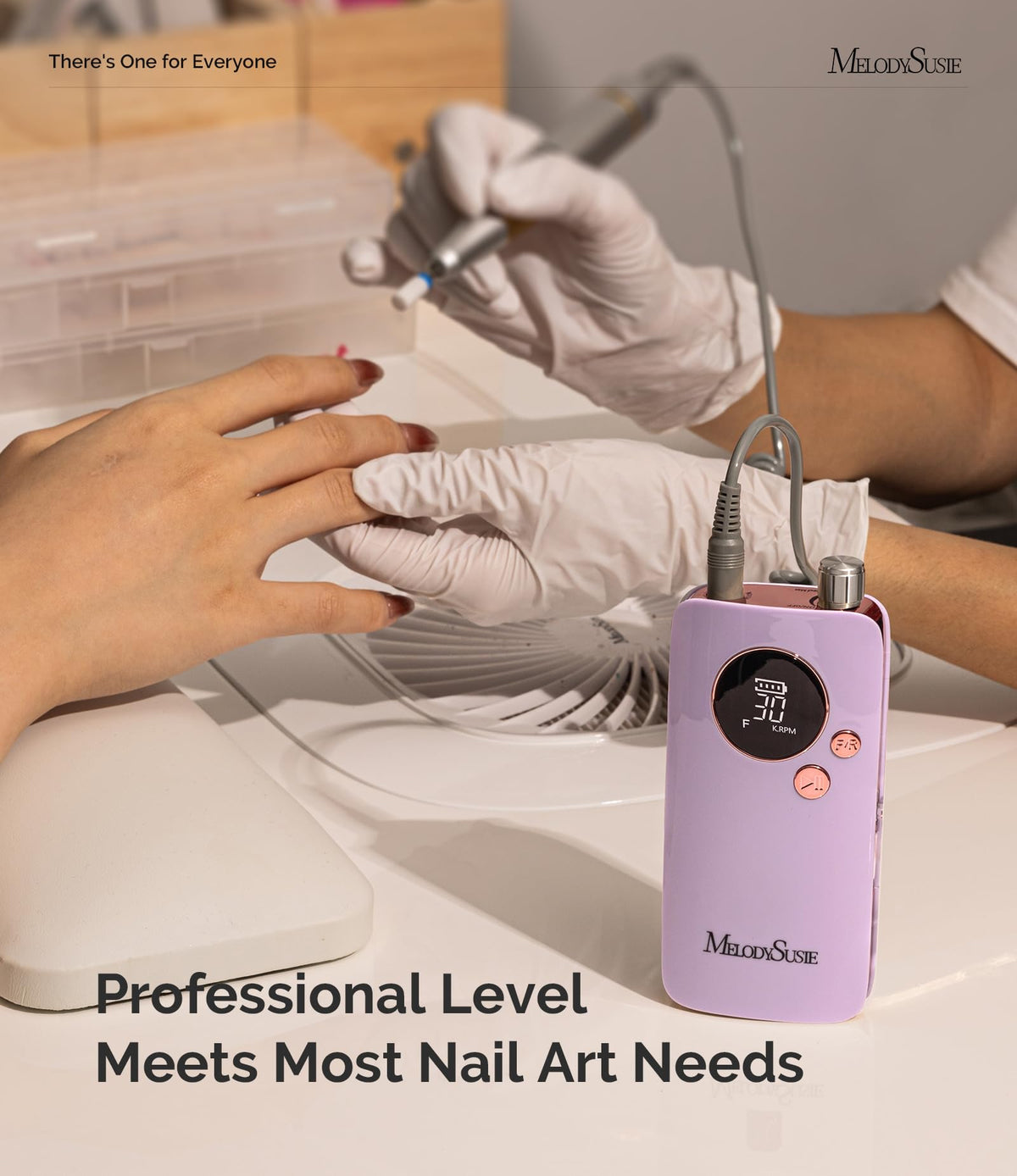MelodySusie Clip-On SC320F Rechargeable Nail Drill 30,000 RPM for Beginners