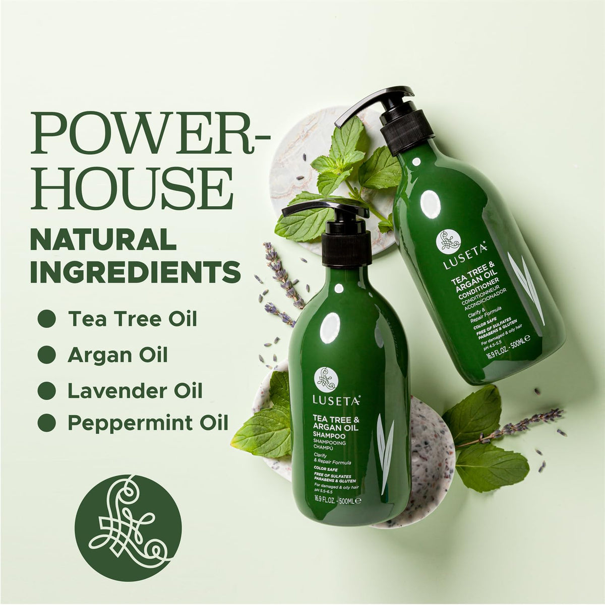 Luseta Rosemary Mint Shampoo and Conditioner Set for Hair Strengthening