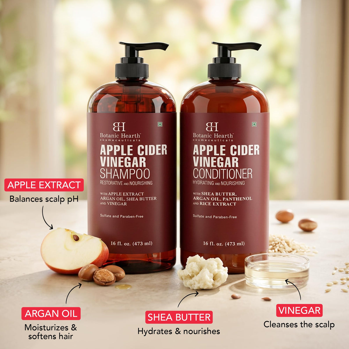 Botanic Hearth Tea Tree Shampoo And Conditioner Set - 16 Fl oz Each