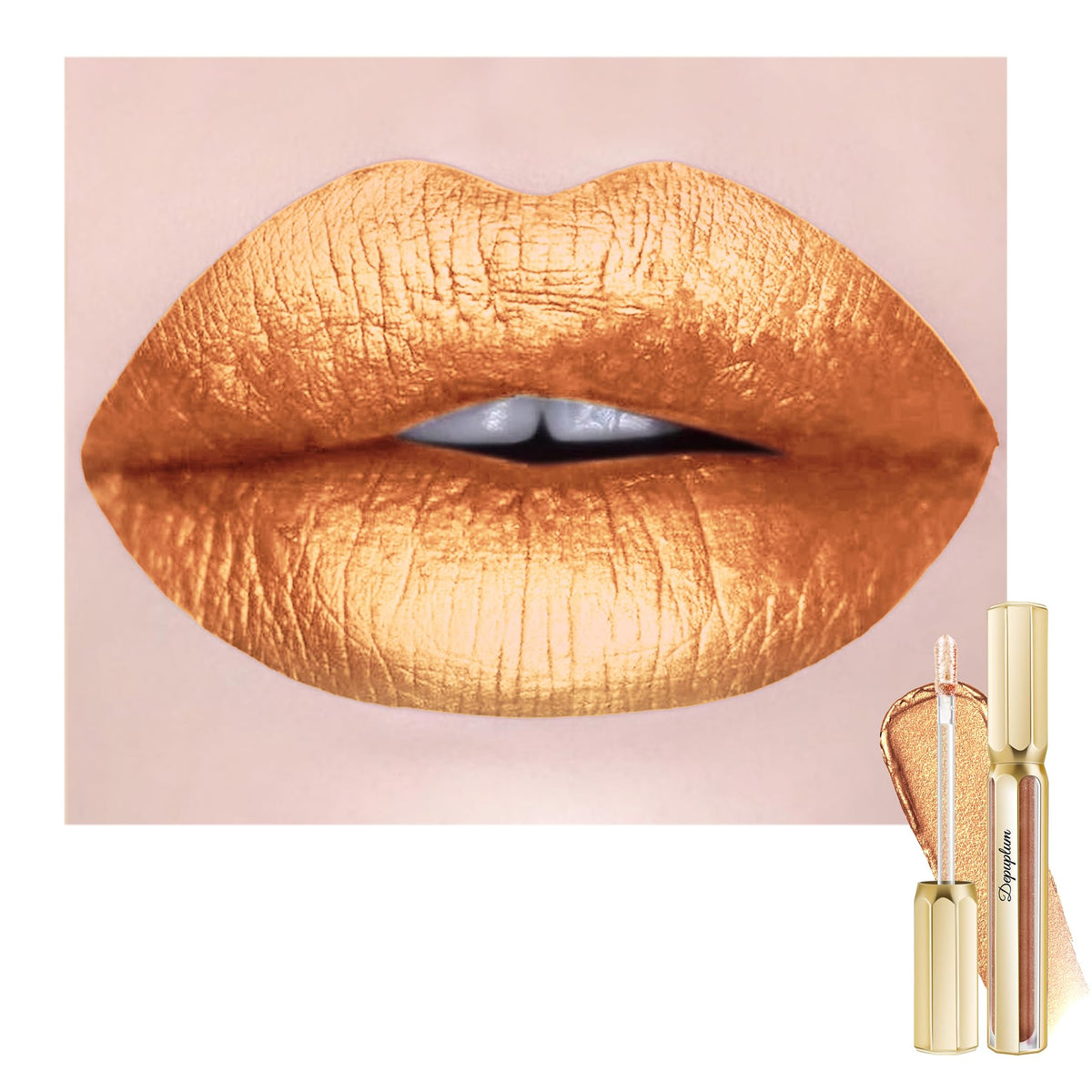 Depuplum Purple Lipsticks for Women Metallic Glitter Lipstick Long Lasting