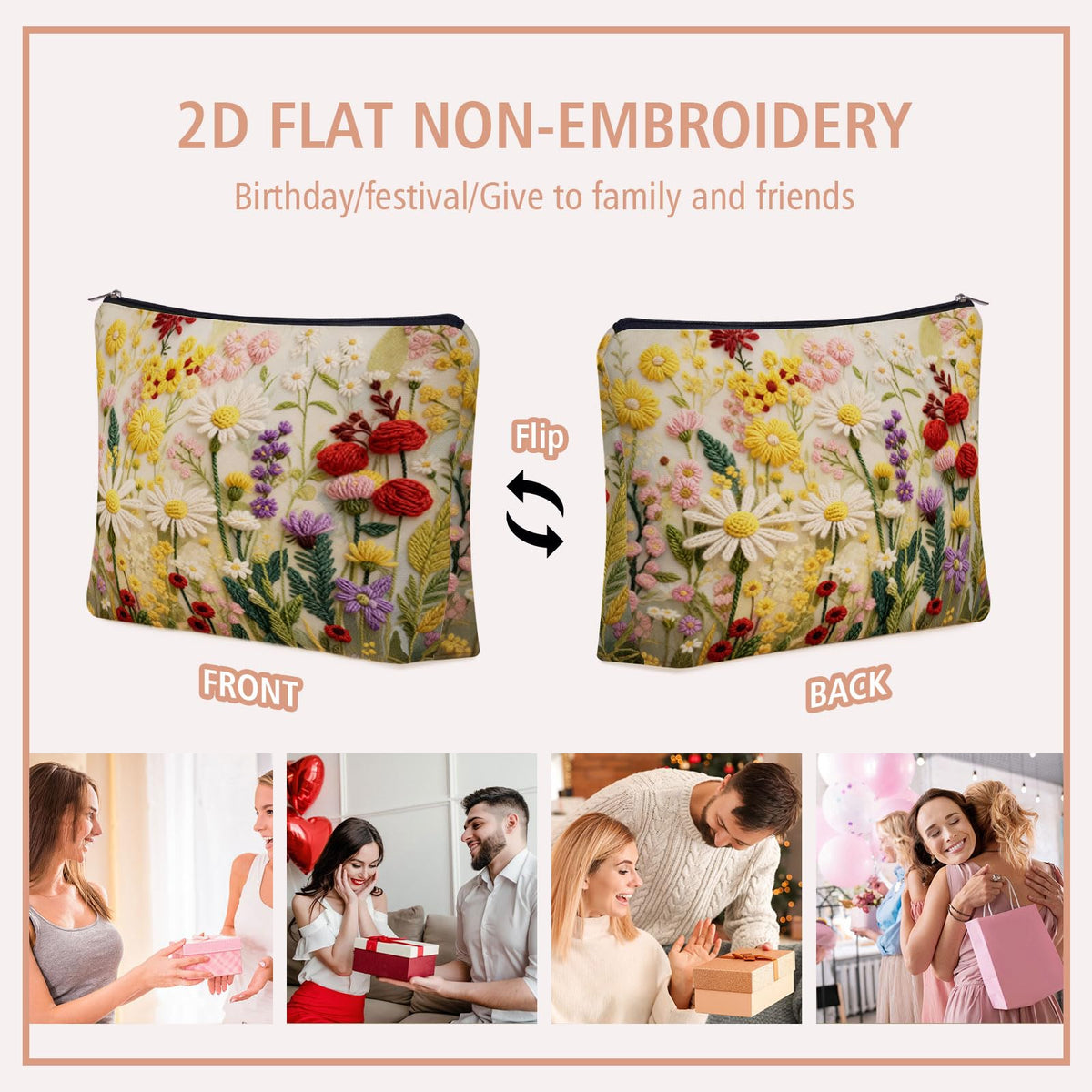 Bohemian Cat Mom Makeup Bag For Women & Teen Girl Cat Lover Gifts. Cute Boho Cats Themed Cosmetic & Toiletry Organizer Pouch For Daughters, Sisters, Friends.Ideal Gift For Travel, Christmas.