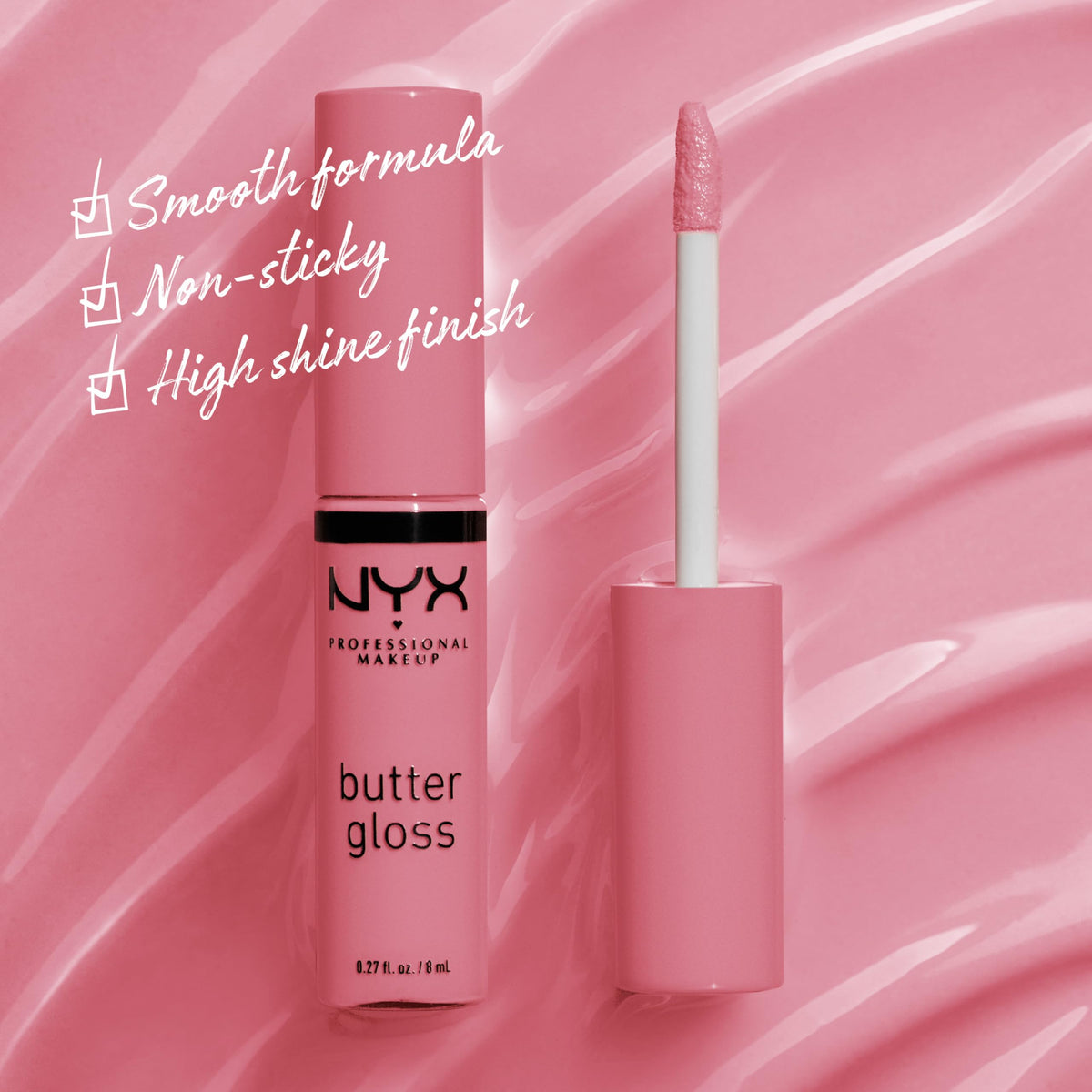 NYX PROFESSIONAL MAKEUP Butter Gloss, Non-Sticky Lip Gloss - Rocky Road (Wine)