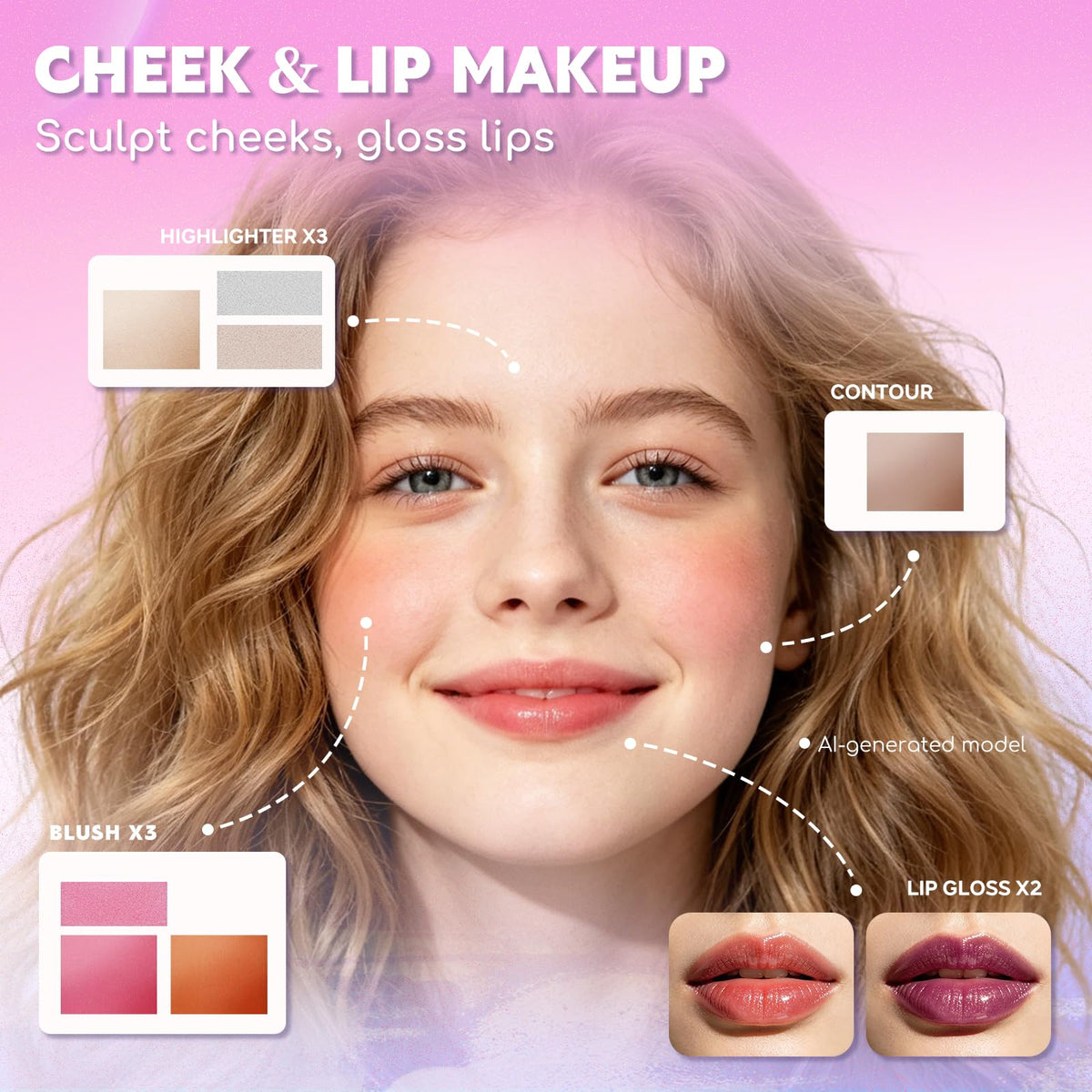 Color Nymph Makeup Kit for Teens Girls Beginners Travel Make up Set Green