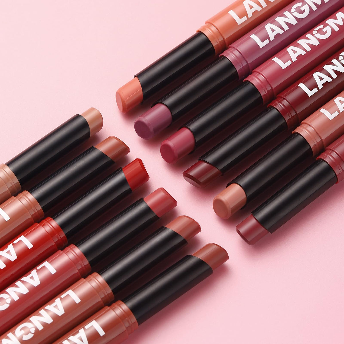 12Pcs Matte Liquid Lipstick and Lip Liner Set, Lip Makeup Combo (Set A)