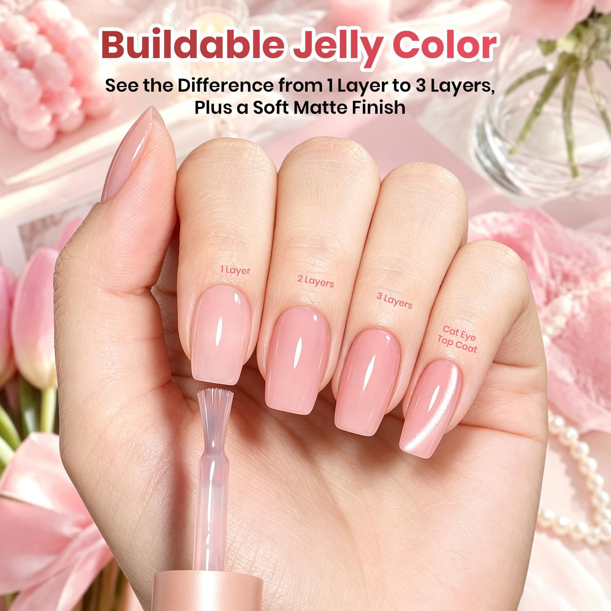Beetles Fall Gel Nail Polish Set, 23Pcs Brown Burgundy Red Nude Pink