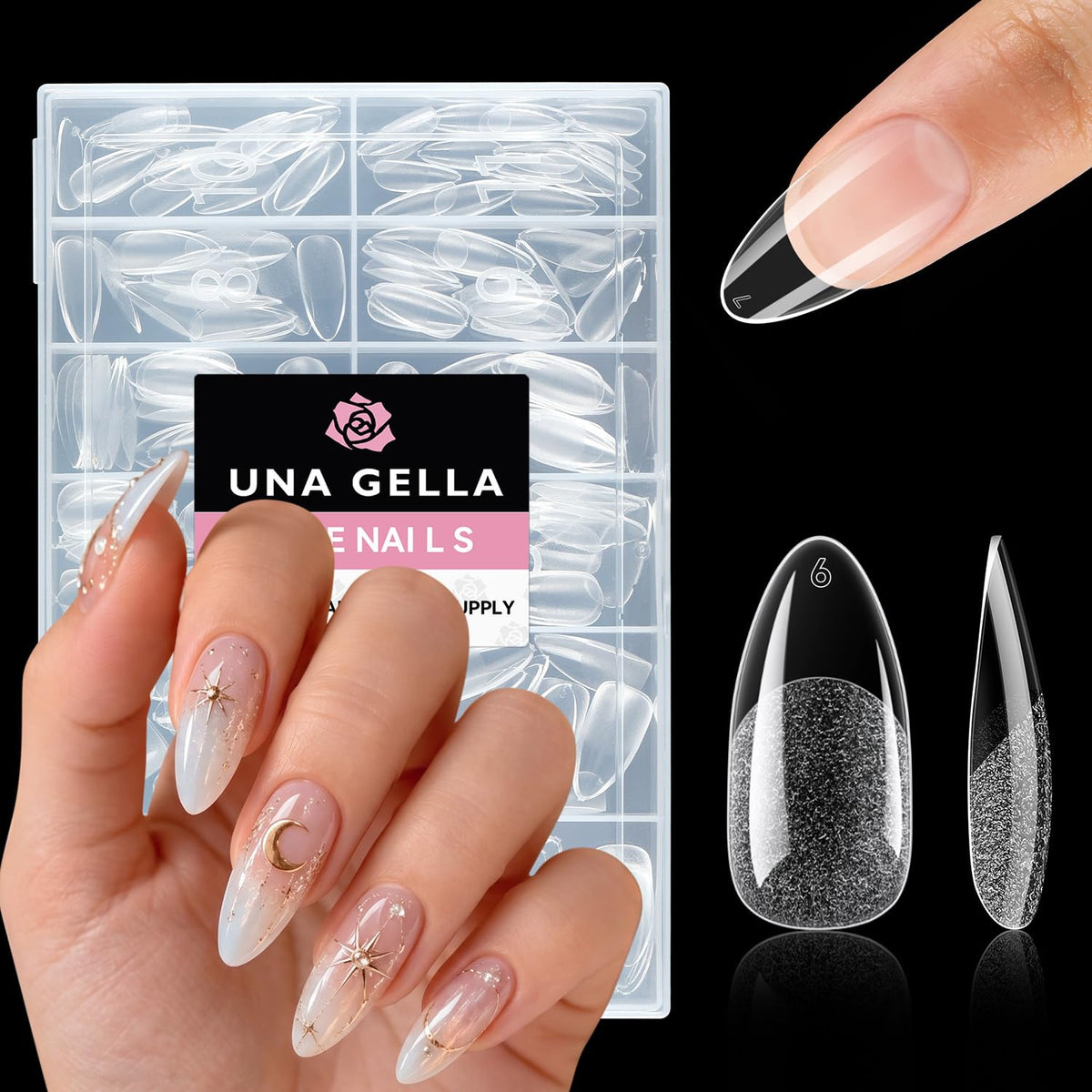UNA GELLA Solid Nail Glue Super Strong for Press On Nails & Nail Tips 15g
