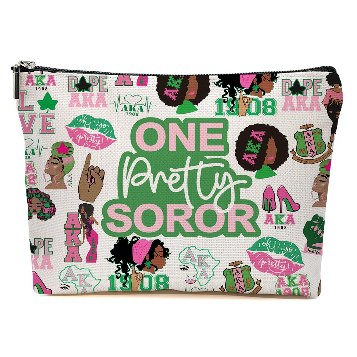 JIUWEIHU Goth Cat Makeup Bag, Funny Cat Cosmetic Bags Travel Organizer Bag