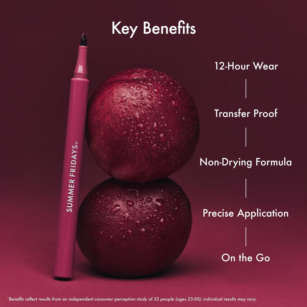 Summer Fridays Flushed Lip Stain Liner, 12hr Wear & Transfer-Proof, Rosette