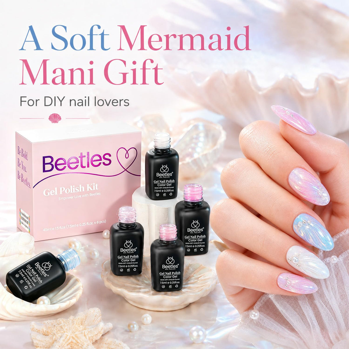 beetles Gel Polish Whispers of Love Jelly Gel Nail Polish Set, 6 Colors