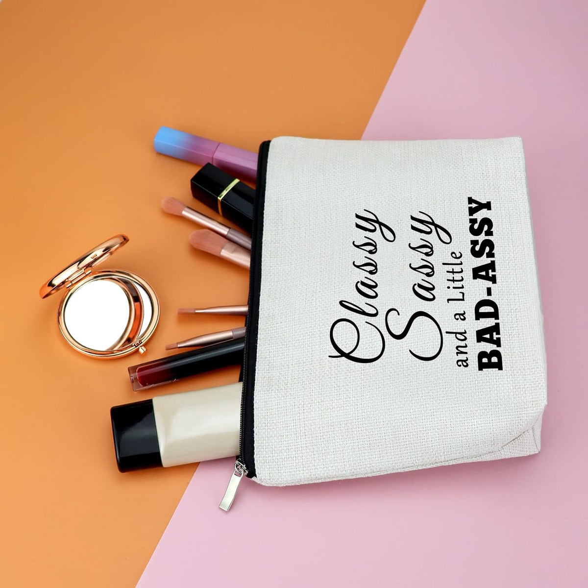 Friendship Gift Makeup Bag Gift for Women Best Friends Gift Cosmetic Bag Novelty Gift Female Birthday Christmas New Year Gifts for Friends Graphic Sarcastic Gift for Coworkers Employer Sister