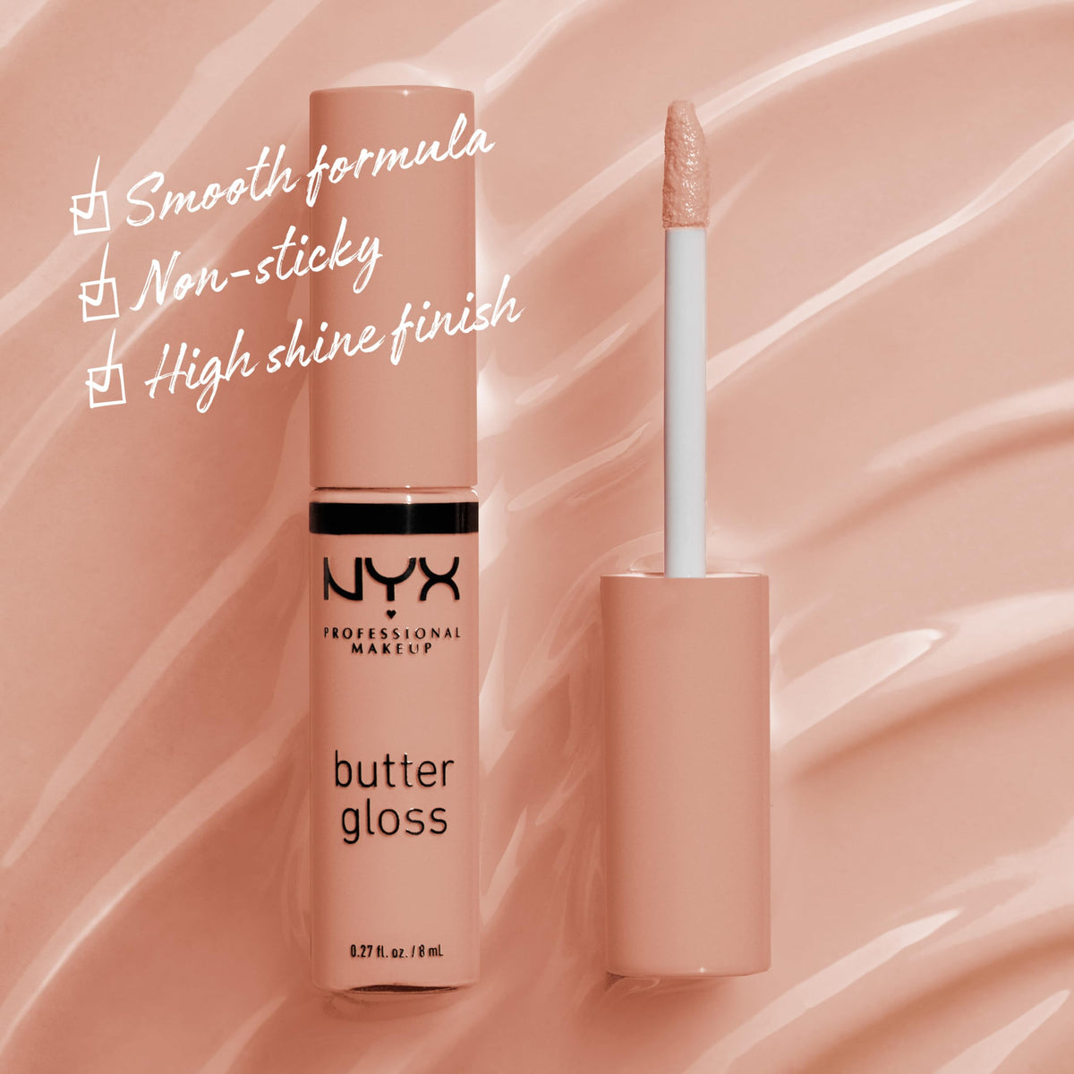 NYX PROFESSIONAL MAKEUP Butter Gloss, Non-Sticky Lip Gloss - Rocky Road (Wine)