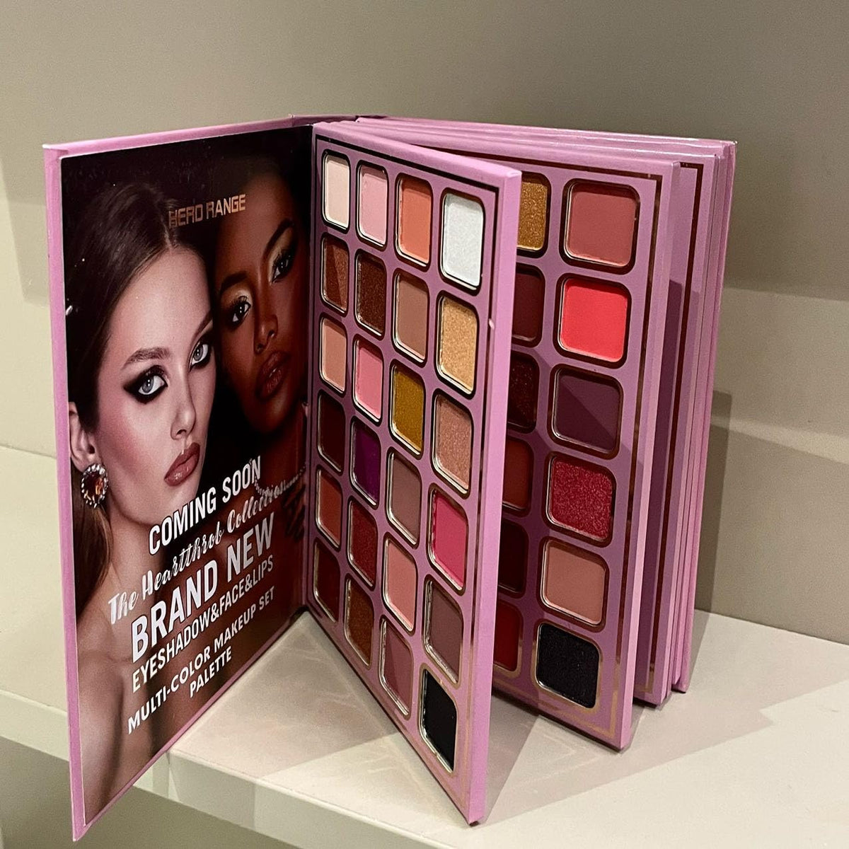 Hero Range 78-Color Professional Makeup Palette Book, Multi-Color Eyeshadow, Highlighter, Blush, Lipstick Set, Portable Travel All-in-One Collection with Glitter, Matte, Pearl Finishes