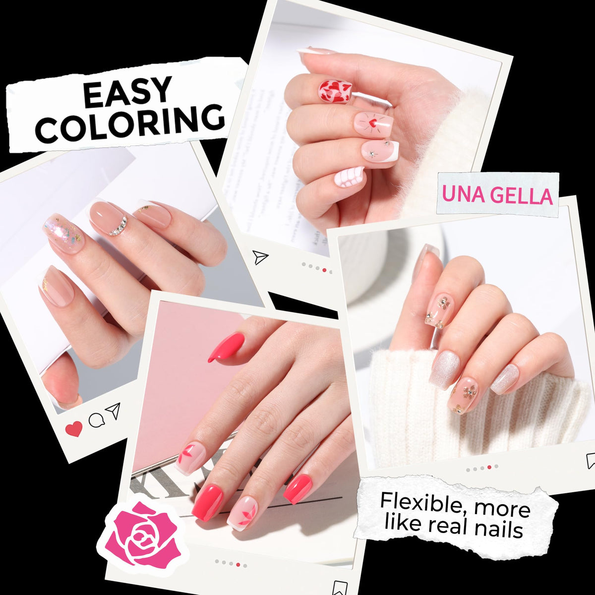 UNA GELLA Solid Nail Glue Super Strong for Press On Nails & Nail Tips 15g